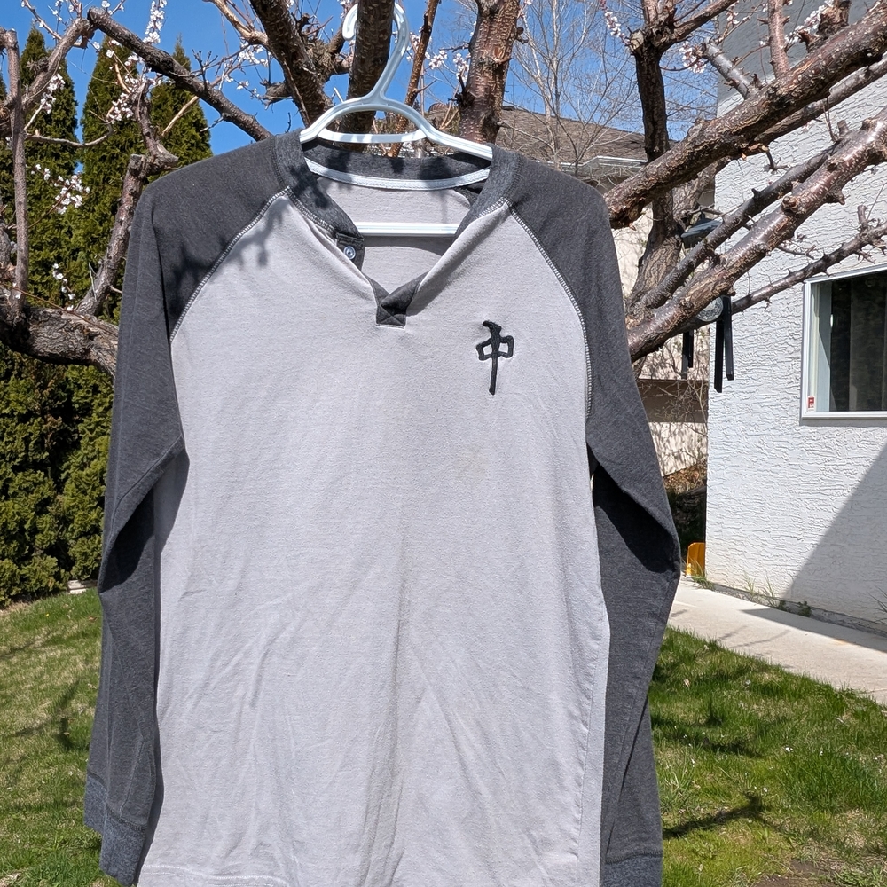 Gray and White Men's Shirt